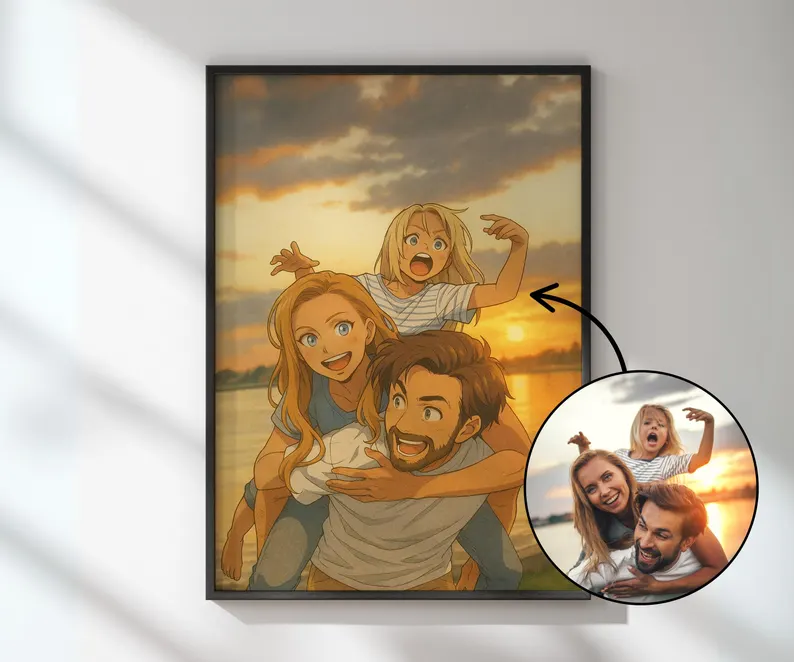 Portrait cartoon personnalisé réalisé pour un client