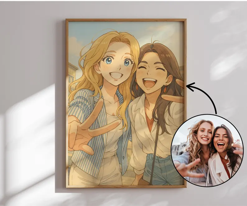 Portrait cartoon personnalisé réalisé pour un client