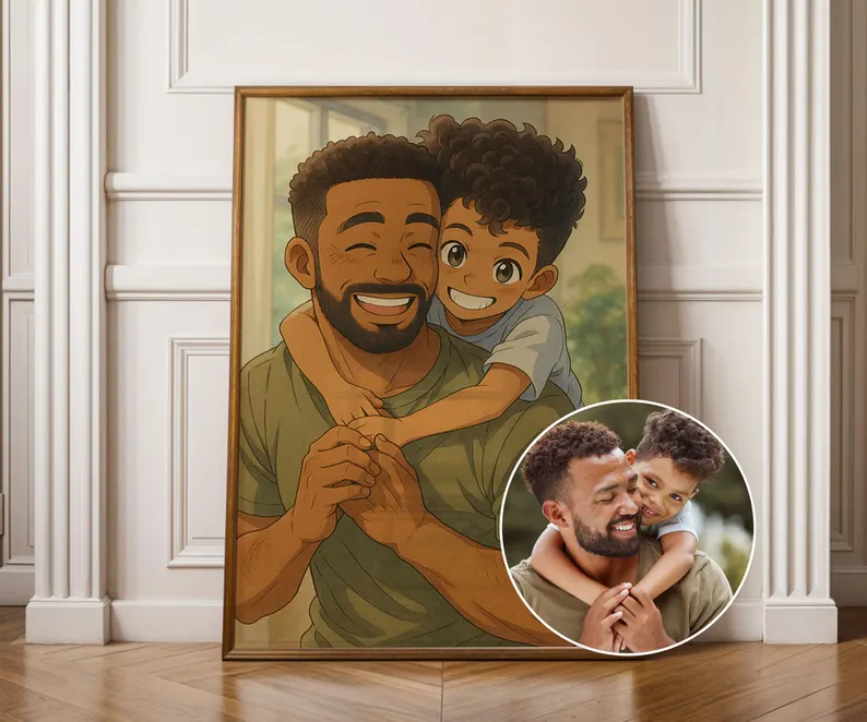 Portrait cartoon personnalisé réalisé pour un client
