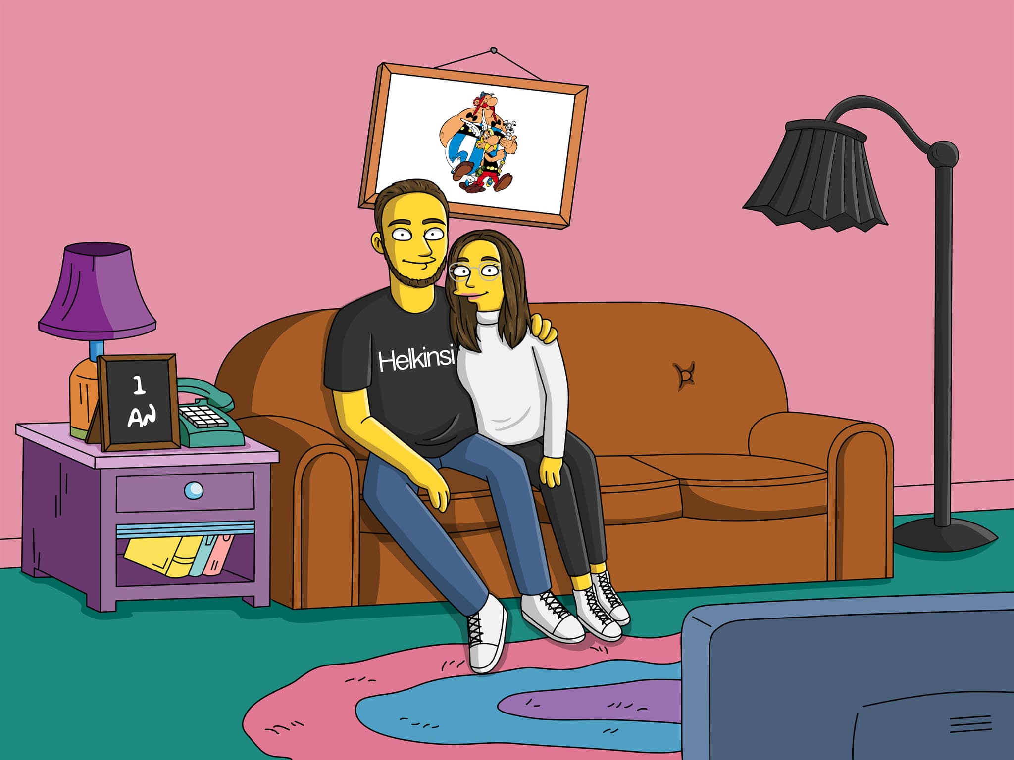 Portrait cartoon personnalisé réalisé pour un client