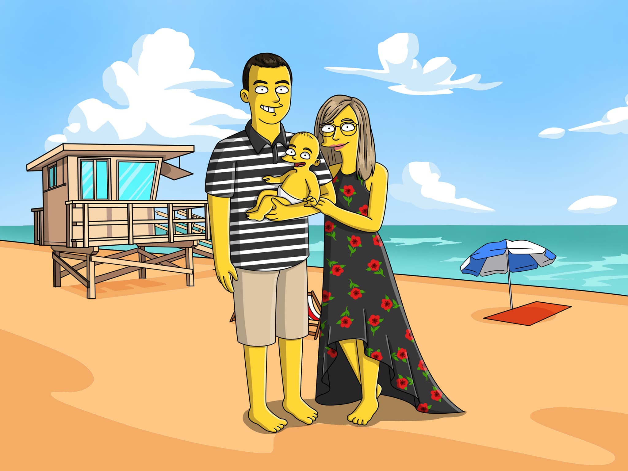 Portrait cartoon personnalisé réalisé pour un client