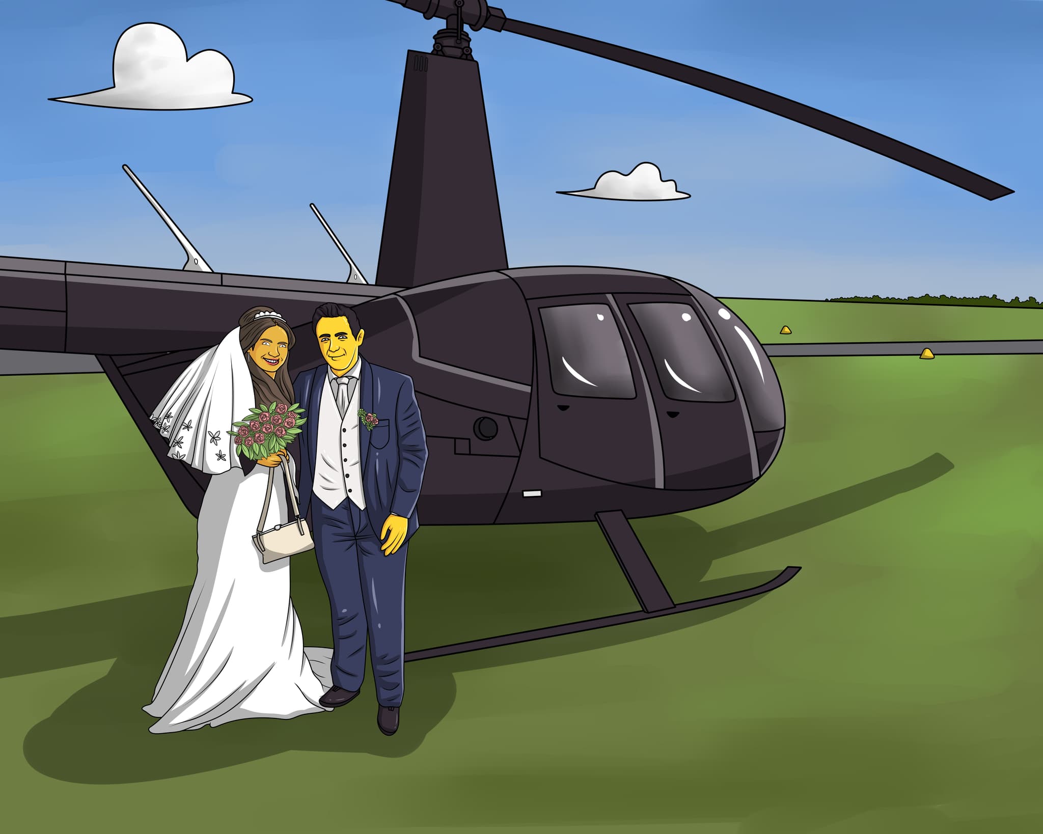 Portrait cartoon personnalisé réalisé pour un client